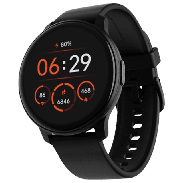 boAt Lunar Call Smartwatch with Bluetooth Calling (32.5mm HD Display, IP68 Water Resistant, Active Black Strap)