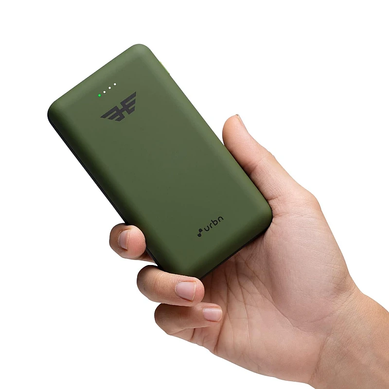 URBN 20000 mAh Lithium Polymer 22.5W Super Fast Charging Ultra Compact Power Bank with Quick Charge Power Delivery camo green URBN 20000 mAh Lithium Polymer 22.5W Super Fast Charging Ultra Compact Power Bank with Quick Charge Power Delivery camo green