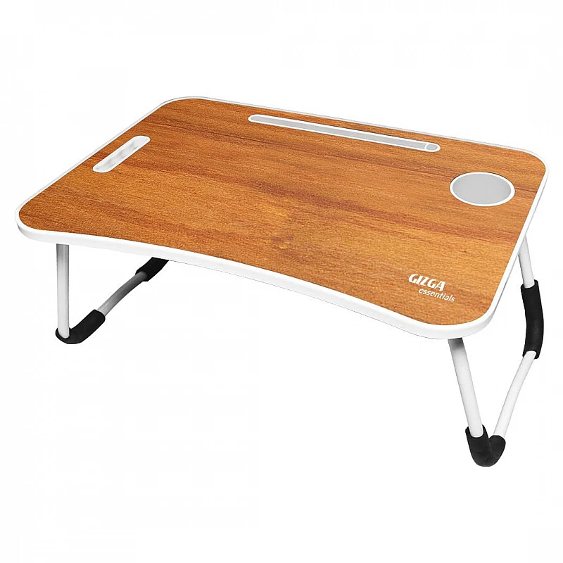 Gizga Essentials Stylish Multi-Purpose Portable Laptop Table, Foldable Wooden Desk for Bed Tan Gizga Essentials Stylish Multi-Purpose Portable Laptop Table, Foldable Wooden Desk for Bed Tan