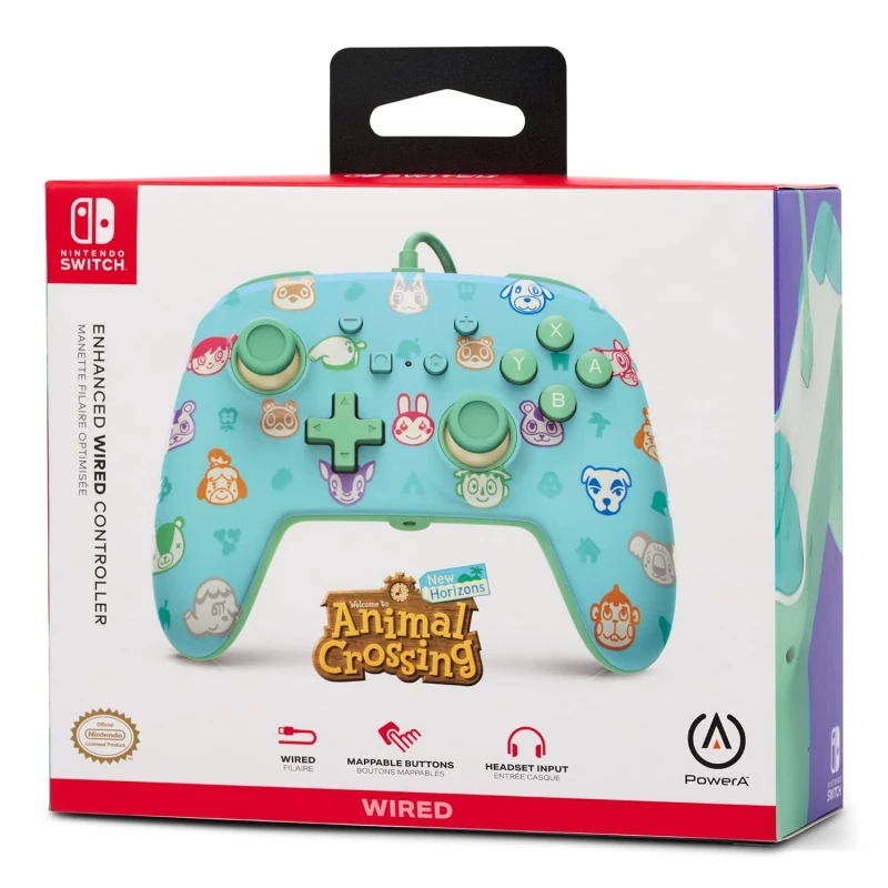PowerA Enhanced Wired Gaming Controller for Nintendo Switch, Animal Crossing, Blue PowerA Enhanced Wired Gaming Controller for Nintendo Switch, Animal Crossing, Blue