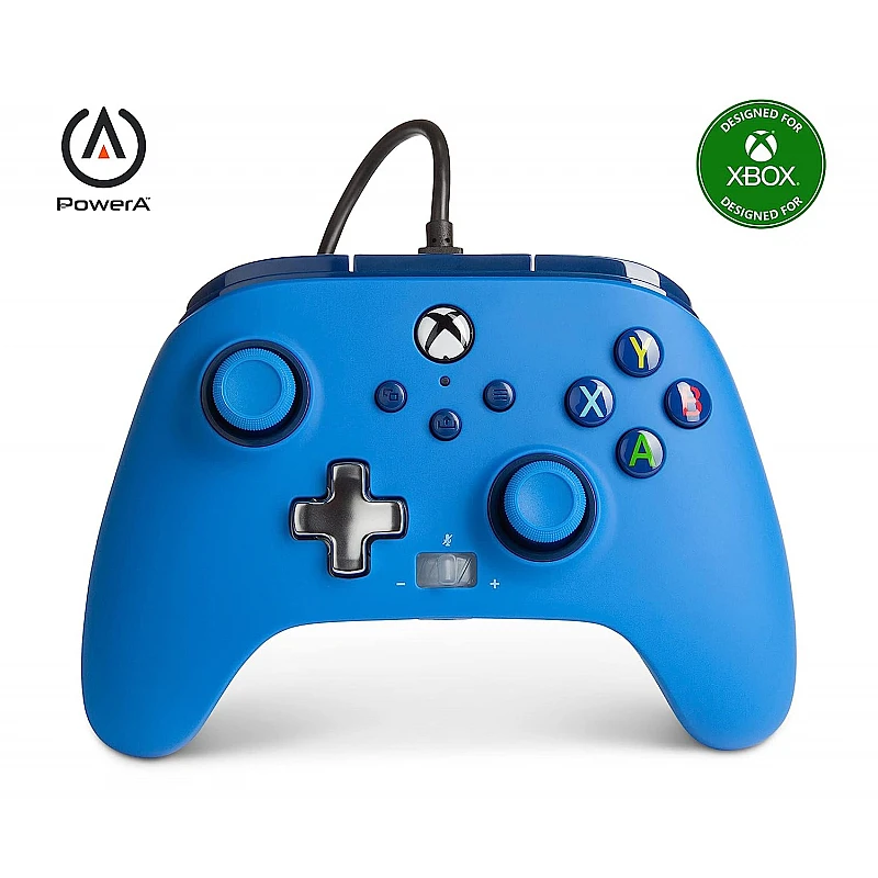 PowerA Enhanced Wired Gaming Controller for Xbox Series Xbox One, Blue Officially Licensed PowerA Enhanced Wired Gaming Controller for Xbox Series Xbox One, Blue Officially Licensed