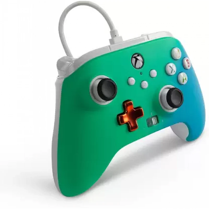 PowerA Enhanced Wired Gaming Controller for Xbox Series Seafoam Fade, Green Blue PowerA Enhanced Wired Gaming Controller for Xbox Series Seafoam Fade, Green Blue