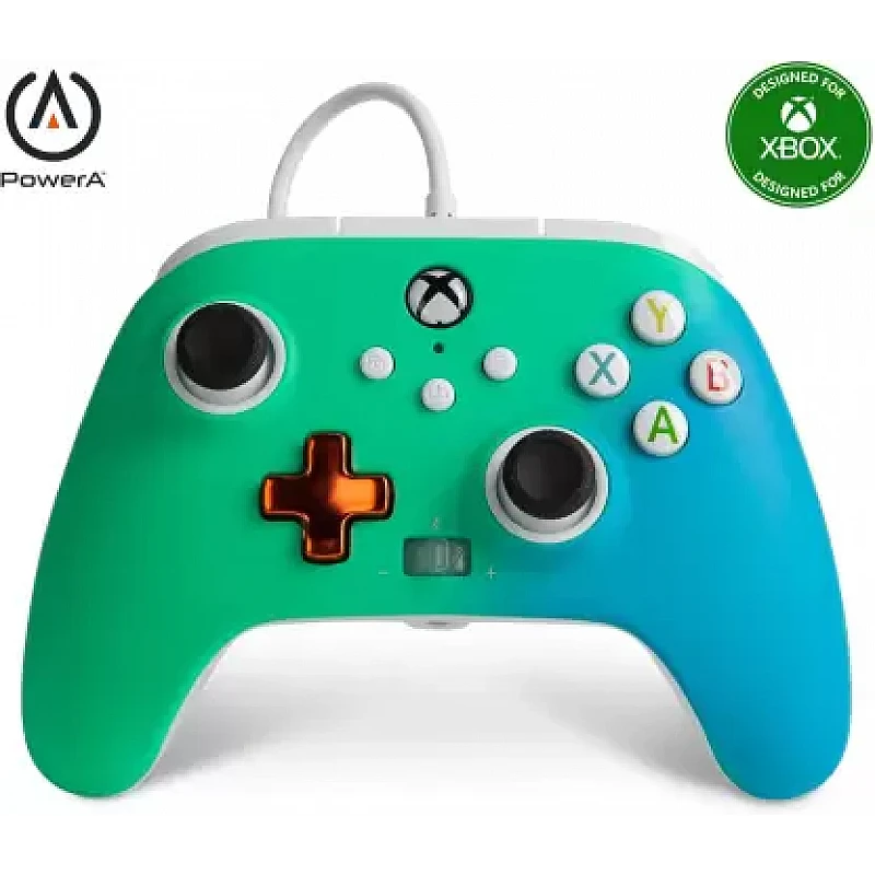 PowerA Enhanced Wired Gaming Controller for Xbox Series Seafoam Fade, Green Blue PowerA Enhanced Wired Gaming Controller for Xbox Series Seafoam Fade, Green Blue