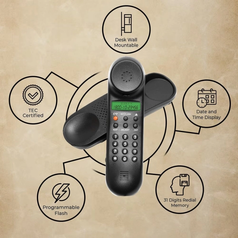 Beetel M25 Corded Landline Phone  (Black)