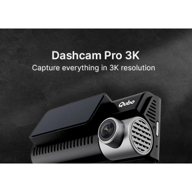 Qubo Car Dash Cam Pro 3K Dual Channel from Hero Group, 3K 5MP Front QHD 2MP Rear FHD 3.2 LCD Display, GPS Logger