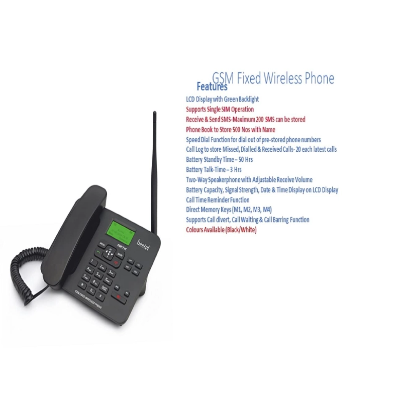 Beetel F1K GSM Fixed Wireless landline Phone Black Beetel F1K GSM Fixed Wireless landline Phone Black