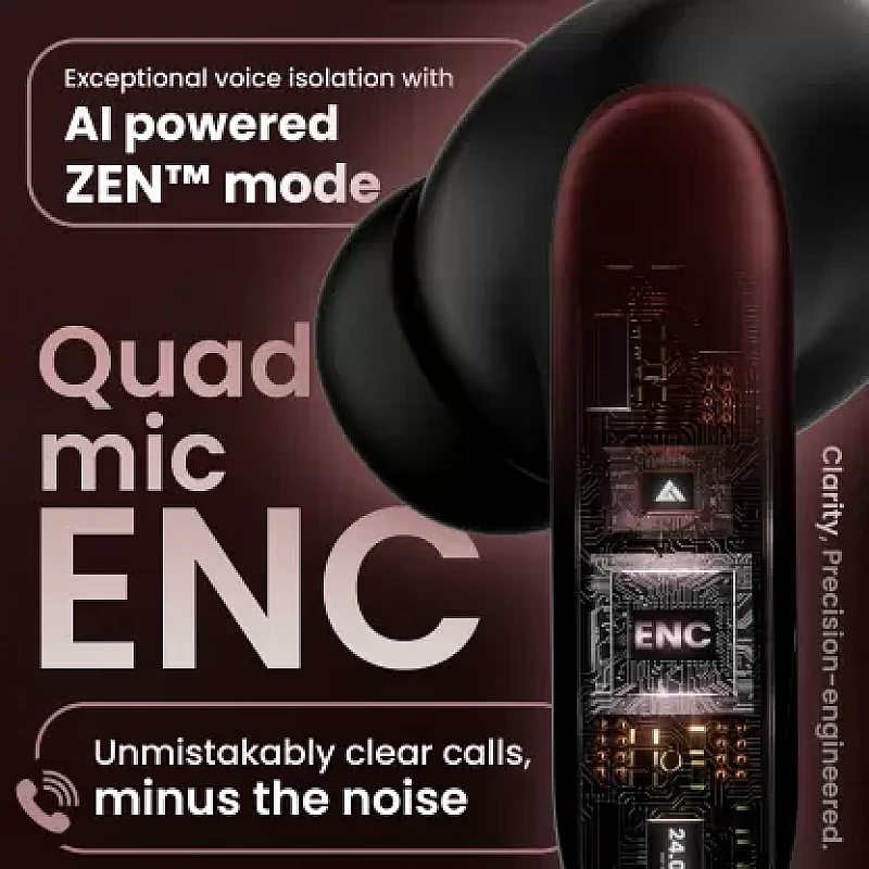 Boult Y1 Pro with Zen Quad Mic ENC, 60Hrs Battery, Fast Charging (Red, True Wireless) Boult Y1 Pro with Zen Quad Mic ENC, 60Hrs Battery, Fast Charging (Red, True Wireless)