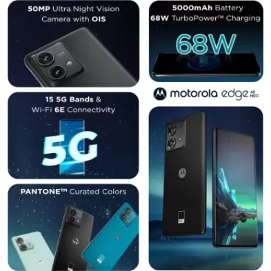 Motorola Edge 40 Neo (Black Beauty 12 GB RAM 256 GB Storage Refurbished