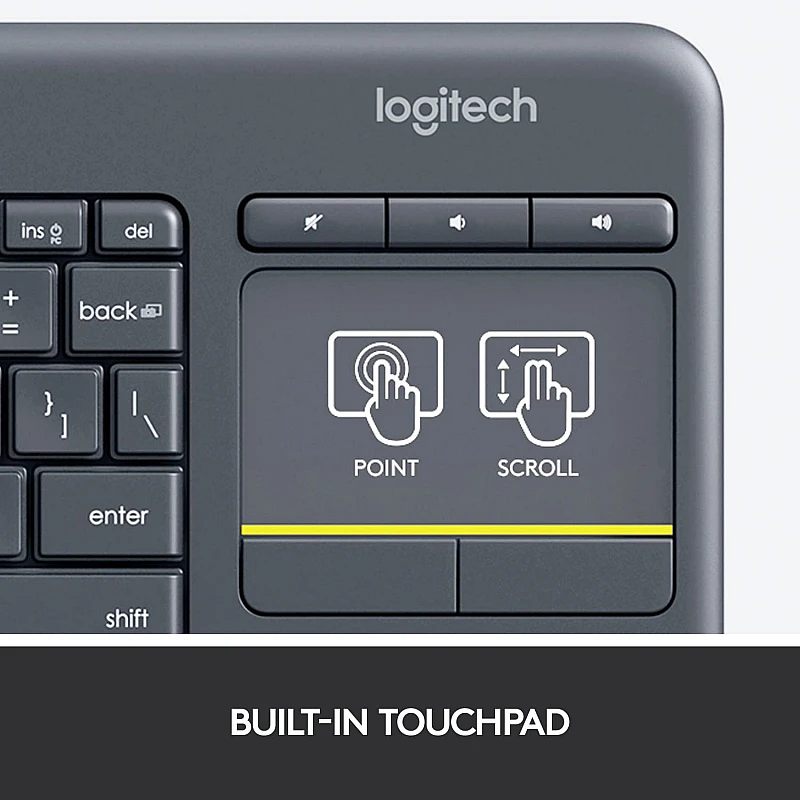 Logitech K400 Plus Wireless Livingroom Keyboard Black Logitech K400 Plus Wireless Livingroom Keyboard Black