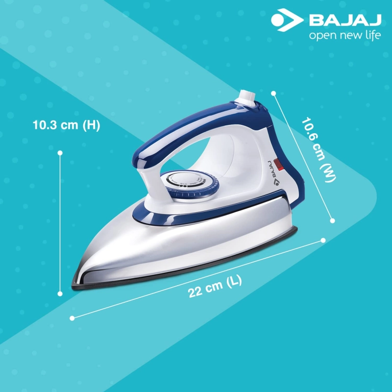 Bajaj Majesty DX 11 1000-Watt Dry Iron (Blue and White) 