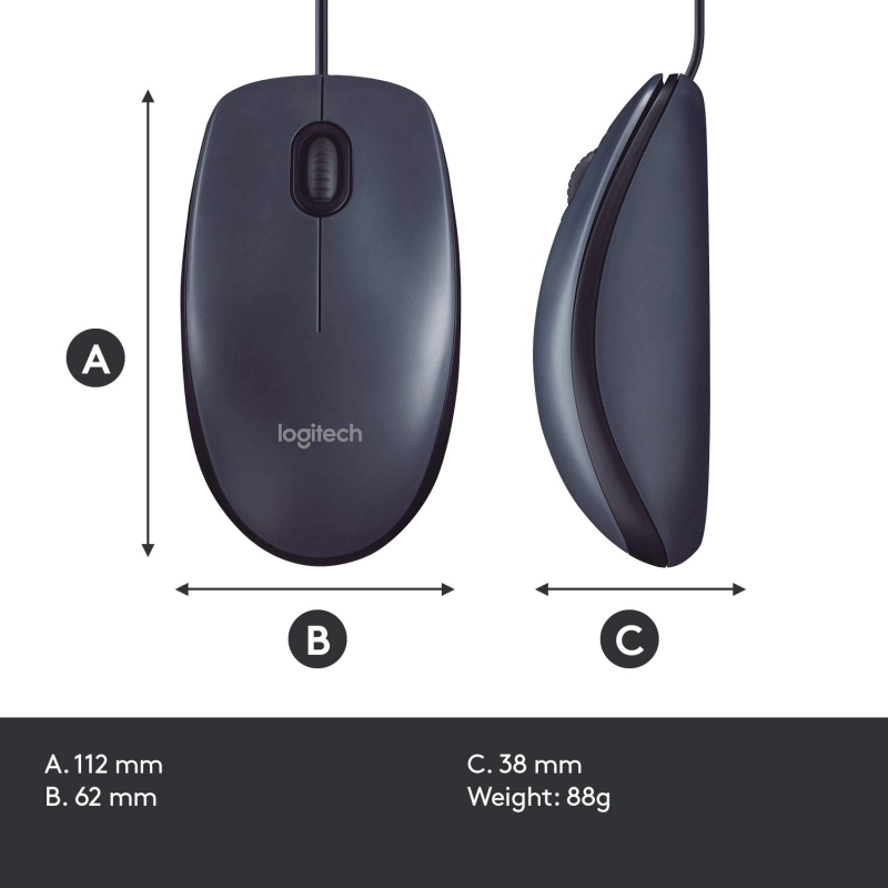 Logitech B100 Computer USB Mouse Black Logitech B100 Computer USB Mouse Black
