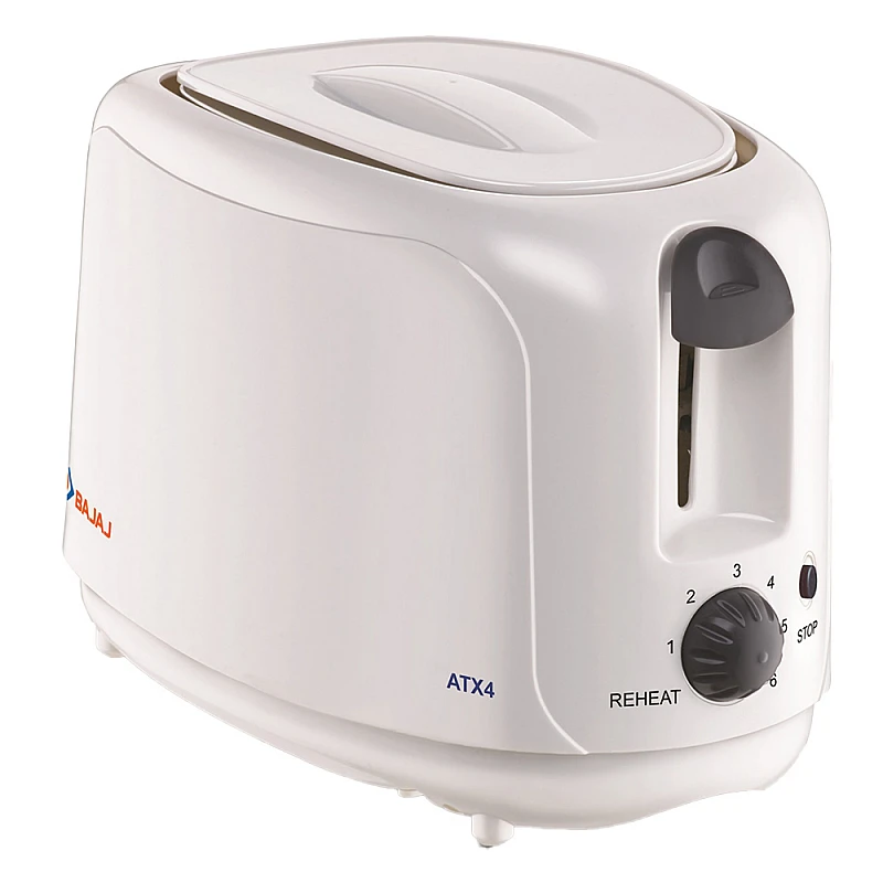 Bajaj ATX 4 750-Watt 2-Slice Pop-up Toaster Dust Cover Slide Out Crumb Tray 6-Level Browning Controls Mid-Cycle Cancel Feature White Electric Toaster Bajaj ATX 4 750-Watt 2-Slice Pop-up Toaster Dust Cover Slide Out Crumb Tray 6-Level Browning Controls Mid-Cycle Cancel Feature White Electric Toaster
