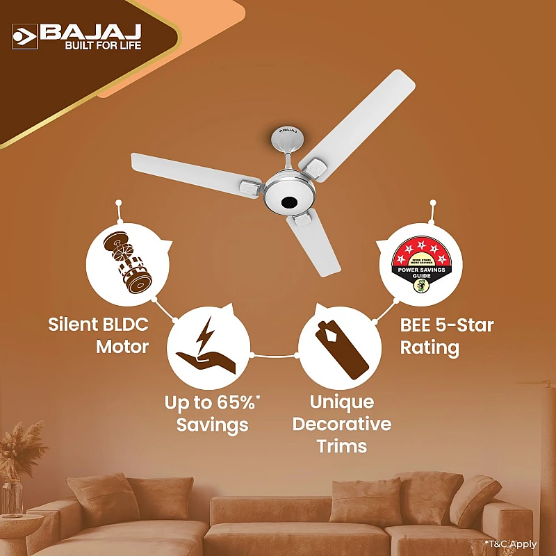 Bajaj Energon 1200Mm Bldc Ceiling Fan 5 Stars Starrated Energy Efficient Ceiling Fans For Home Bajaj Energon 1200Mm Bldc Ceiling Fan 5 Stars Starrated Energy Efficient Ceiling Fans For Home