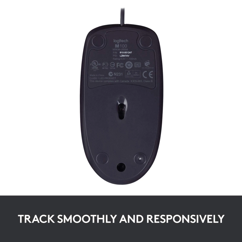 Logitech B100 Computer USB Mouse Black Logitech B100 Computer USB Mouse Black