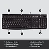 Logitech K120 Wired Keyboard for Windows, USB Plug-and-Play Full-Size, Spill Resistant Logitech K120 Wired Keyboard for Windows, USB Plug-and-Play Full-Size, Spill Resistant