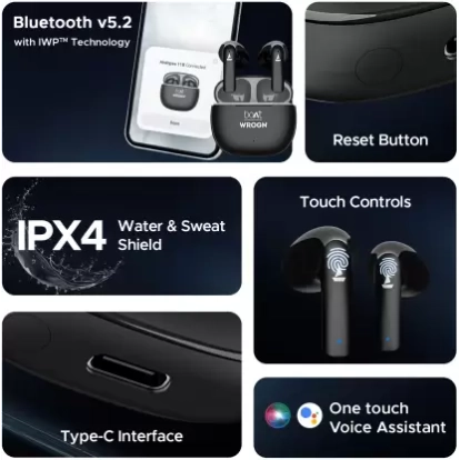 boAt Airdopes 118 WROGN Edition 50 HRS Playback ENx Tech and Beast mode Opal Black True Wireless boAt Airdopes 118 WROGN Edition 50 HRS Playback ENx Tech and Beast mode Opal Black True Wireless
