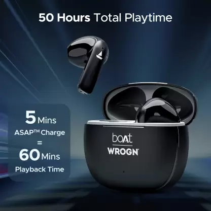boAt Airdopes 118 WROGN Edition 50 HRS Playback ENx Tech and Beast mode Opal Black True Wireless boAt Airdopes 118 WROGN Edition 50 HRS Playback ENx Tech and Beast mode Opal Black True Wireless