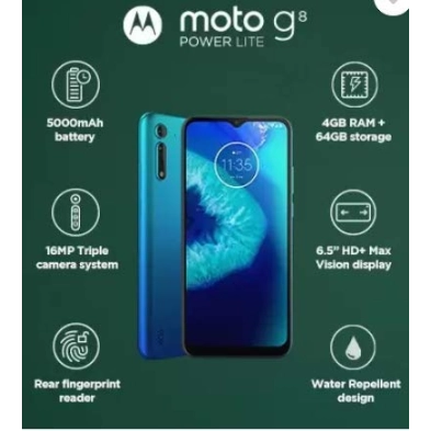 Moto G8 Power Lite (Royal Blue, 64 GB) (4 GB RAM) Refurbished 