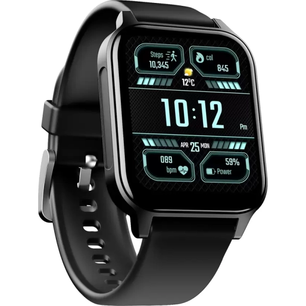 boAt Storm Connect Plus with 1.91" HD Display, Bluetooth Calling, ENx Technology Smartwatch  (Active Black Strap, Free Size)