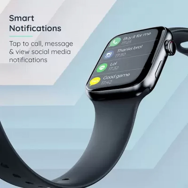 Pebble Frost 1.87'' BT Calling with 2.5D Curved HD Display, AI Voice Assisst Smartwatch Black Pebble Frost 1.87'' BT Calling with 2.5D Curved HD Display, AI Voice Assisst Smartwatch Black