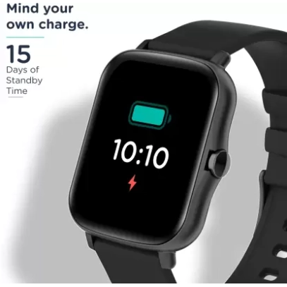 Pebble Spark 1.7 inch Bluetooth Calling, HD Display with SPO2, HR Monitor Smartwatch Black