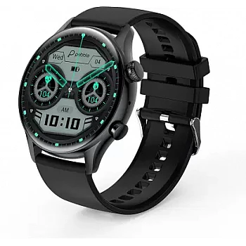 Pebble Cosmos luxe 1.36" AMOLED Always-on Display Bluetooth calling Smartwatch Matte Black