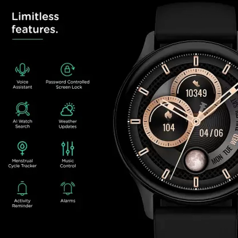 Pebble Cosmos luxe 1.36" AMOLED Always-on Display Bluetooth calling Smartwatch Matte Black Pebble Cosmos luxe 1.36" AMOLED Always-on Display Bluetooth calling Smartwatch Matte Black