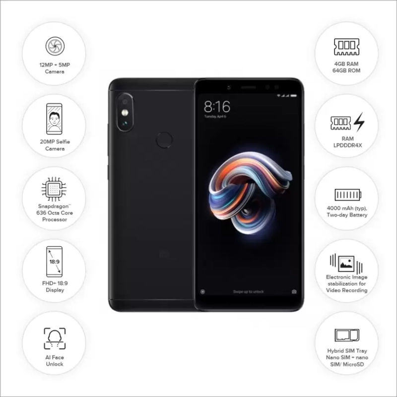 Redmi Note 5 pro (Black, 64 GB 4 GB RAM) Refurbished