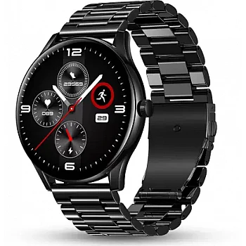 Pebble Cosmos Bold Pro 1.39" HD Display Luxury Metal Straps, BT Calling Voice Assistant Smartwatch  (Black Strap, Free Size)