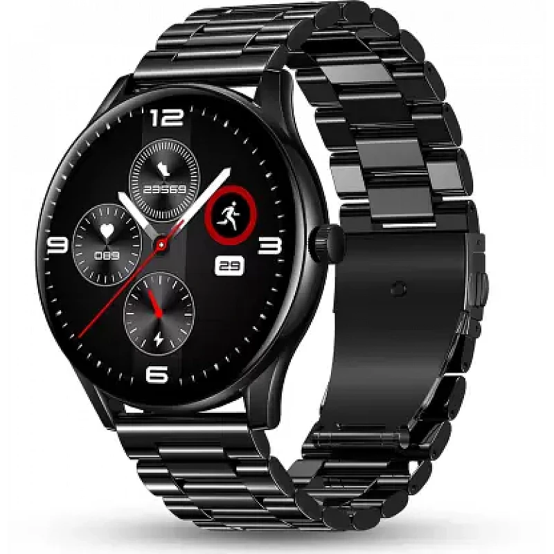 Pebble Cosmos Bold Pro 1.39" HD Display Luxury Metal Straps, BT Calling Voice Assistant Smartwatch (Black Strap, Free Size) Pebble Cosmos Bold Pro 1.39" HD Display Luxury Metal Straps, BT Calling Voice Assistant Smartwatch (Black Strap, Free Size)