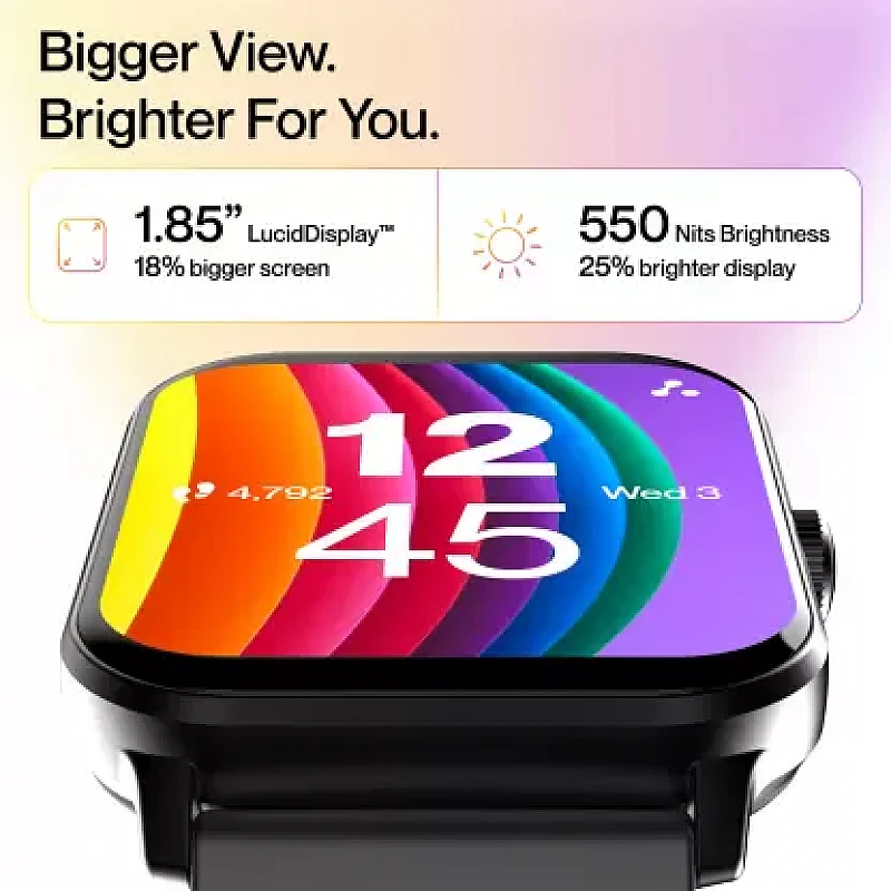 Ambrane Wise Eon Pro1.85 lucid display with BT calling Smartwatch (Black Strap, Regular) Ambrane Wise Eon Pro1.85 lucid display with BT calling Smartwatch (Black Strap, Regular)