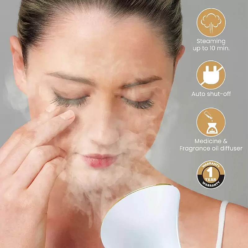 AGARO FS2117 Facial Steamer With Nano Ionic Hot Steaming Technology, 100ML Water Tank Rose Gold AGARO FS2117 Facial Steamer With Nano Ionic Hot Steaming Technology, 100ML Water Tank Rose Gold