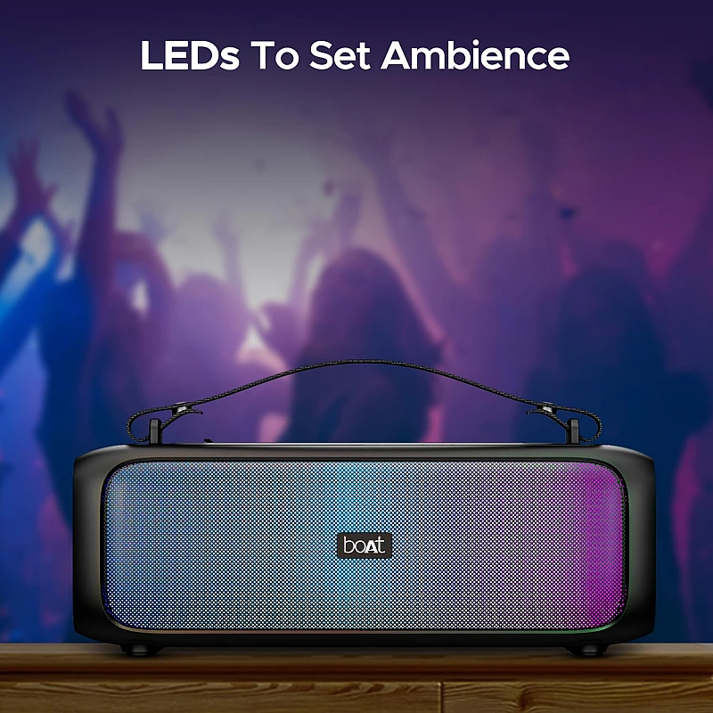 boAt Stone 580 Bluetooth Speaker with 12W RMS Stereo Sound LED Lights Up to 8 HRS Playtime Midnight Black boAt Stone 580 Bluetooth Speaker with 12W RMS Stereo Sound LED Lights Up to 8 HRS Playtime Midnight Black