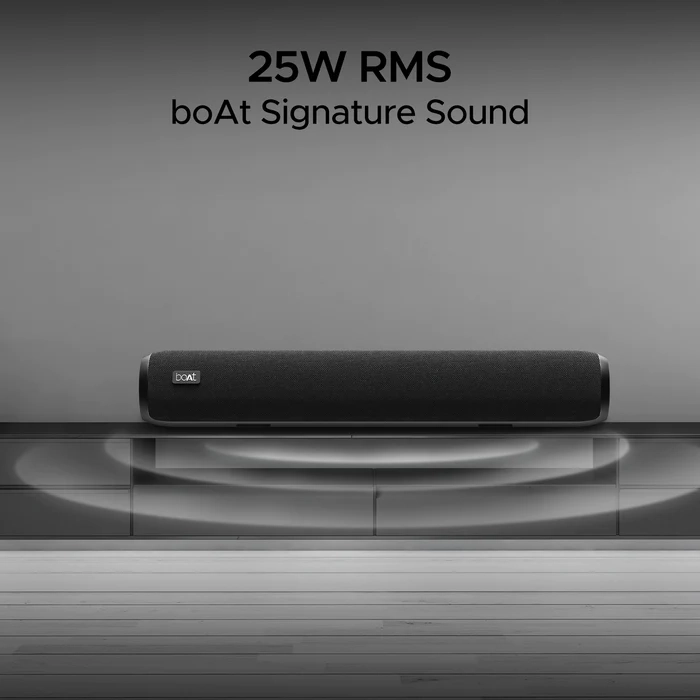 boAt Aavante Bar 610 Bluetooth Soundbar with 25W RMS Signature Sound, 2.0 Channel with Dual Passive (Charcoal Black)