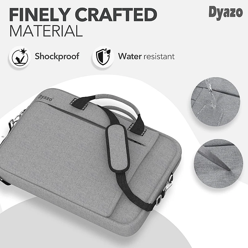 Dyazo Slim Water Resistant Laptop Bag/Briefcase Compatible for Lenovo (Grey) Dyazo Slim Water Resistant Laptop Bag/Briefcase Compatible for Lenovo (Grey)