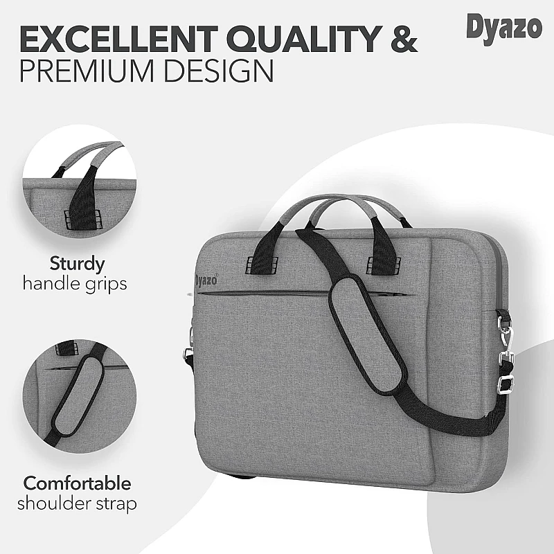 Dyazo Slim Water Resistant Laptop Bag/Briefcase Compatible for Lenovo (Grey) Dyazo Slim Water Resistant Laptop Bag/Briefcase Compatible for Lenovo (Grey)