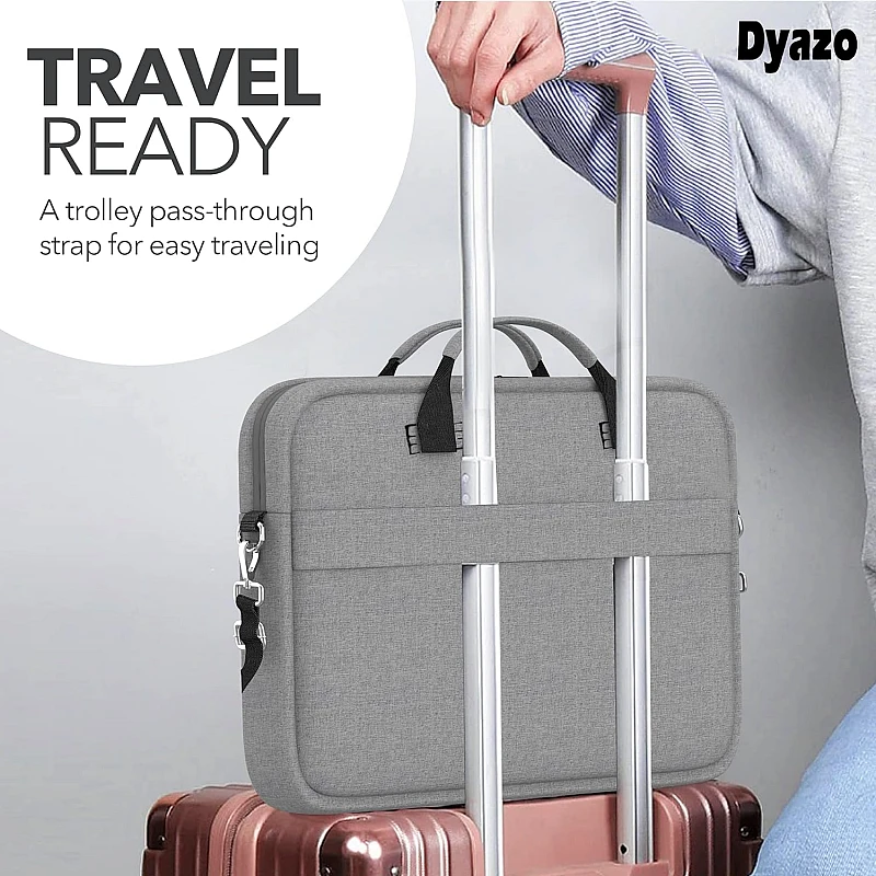 Dyazo Slim Water Resistant Laptop Bag/Briefcase Compatible for Lenovo (Grey) Dyazo Slim Water Resistant Laptop Bag/Briefcase Compatible for Lenovo (Grey)