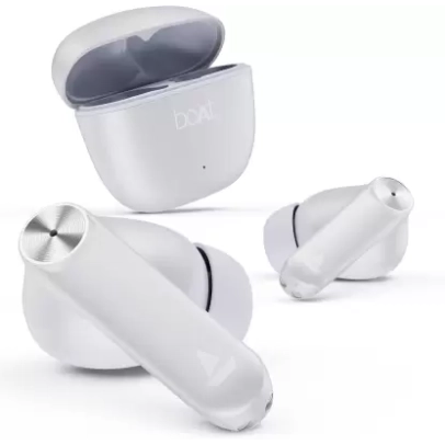 boAt Airdopes Atom 83 with 50Hrs Playback, Quad Mics ENx Technology & Beast Mode Bluetooth Headset (Ivory White, True Wireless)