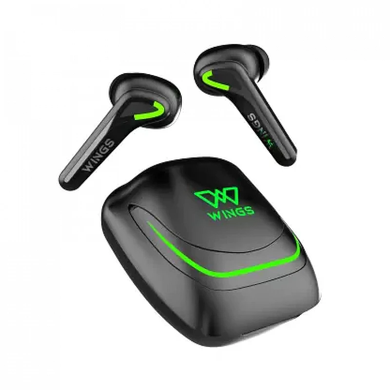 WINGS Phantom 760 Earbuds with Low Latency Game mode, Bluetooth Gaming Headset (Black, In the Ear) WINGS Phantom 760 Earbuds with Low Latency Game mode, Bluetooth Gaming Headset (Black, In the Ear)