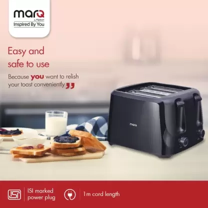 MarQ by Flipkart Colossus 4 Slice 1400 W Pop Up Toaster (Carbon Black)