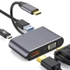 Live Tech Link 4 in 1 USB Type C to HDMI Port VGA Port USB Adapter USB3.0 PD Connect-