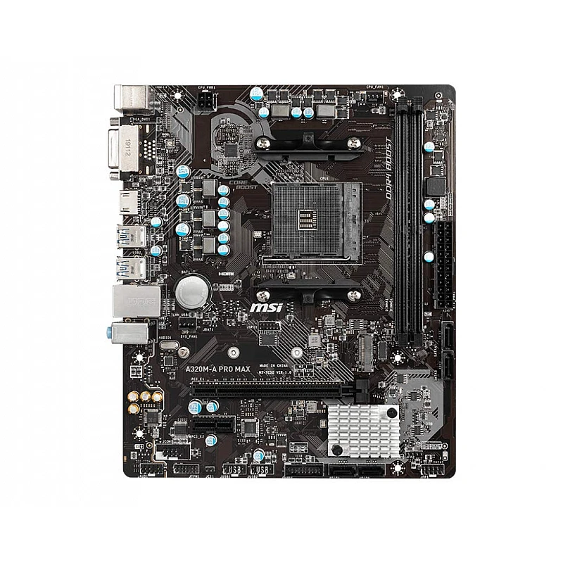 MSI A320M-A PRO MAX AMD AM4 Socket m-ATX Motherboard for Ryzen 1st 2nd 3rd Gen A-Series Athlon X4 Desktop Processors MSI A320M-A PRO MAX AMD AM4 Socket m-ATX Motherboard for Ryzen 1st 2nd 3rd Gen A-Series Athlon X4 Desktop Processors