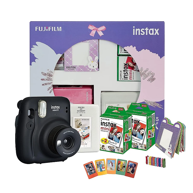 Fujifilm Instax Mini 11 Instant Camera (Charcoal Grey) Happiness Box with 40 Shots Fujifilm Instax Mini 11 Instant Camera (Charcoal Grey) Happiness Box with 40 Shots