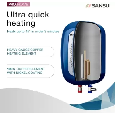 Sansui 3 L Instant Water Geyser with Pipes (Allure, Cobalt Blue)