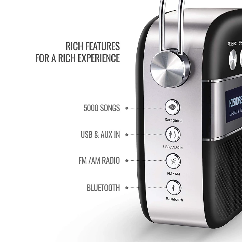 Saregama Carvaan 2.0 Hindi Portable Music Player Classic Black refurbished Saregama Carvaan 2.0 Hindi Portable Music Player Classic Black refurbished