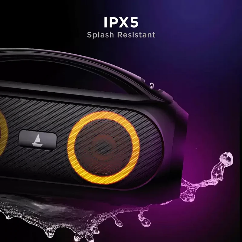 boAt Partypal 53 Portable Speaker with RGB LEDs and Mic for Calls 30 W Bluetooth Party Speaker (Midnight Black, Stereo Channel) boAt Partypal 53 Portable Speaker with RGB LEDs and Mic for Calls 30 W Bluetooth Party Speaker (Midnight Black, Stereo Channel)