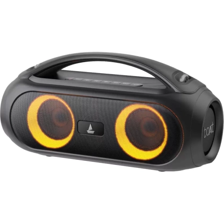 boAt Partypal 53 Portable Speaker with RGB LEDs and Mic for Calls 30 W Bluetooth Party Speaker (Midnight Black, Stereo Channel)