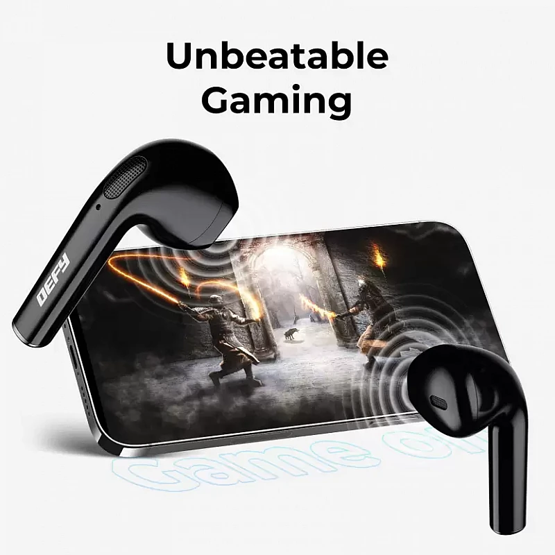 DEFY GravityU with 35 Hours Playback and Beast Mode Bluetooth Headset (Stellar Black, In the Ear) DEFY GravityU with 35 Hours Playback and Beast Mode Bluetooth Headset (Stellar Black, In the Ear)