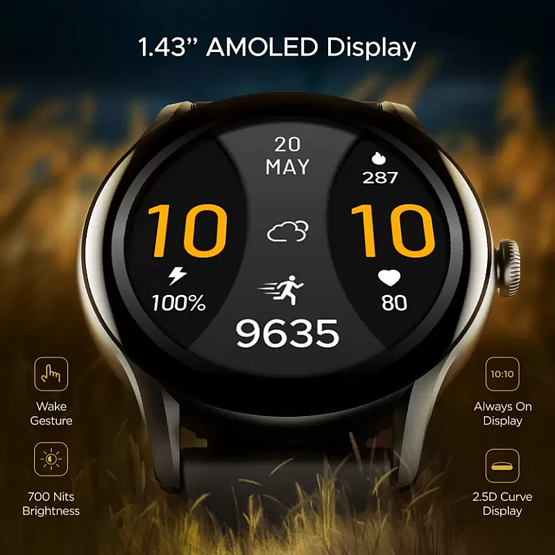 boAt Lunar Connect Ace with 1.43 AMOLED Display, BT Calling, 100 Sports Mode IP68 Smartwatch Black Strap Free Size boAt Lunar Connect Ace with 1.43 AMOLED Display, BT Calling, 100 Sports Mode IP68 Smartwatch Black Strap Free Size