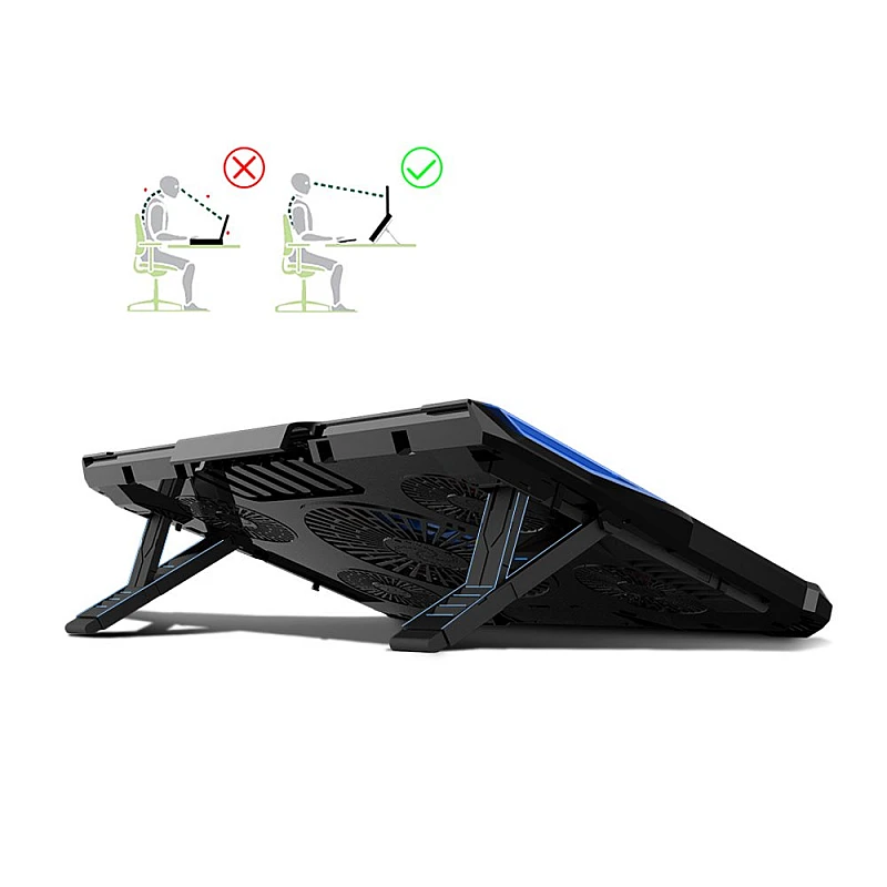 Cosmic Byte Asteroid Laptop Cooling Pad, Adjustable Height, 5 Fan Design, LED Light Cosmic Byte Asteroid Laptop Cooling Pad, Adjustable Height, 5 Fan Design, LED Light